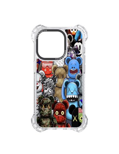 Coque Personnalisée Trop Saint pour iPhone 14 15 16 Pro Max Motif Bearbrick