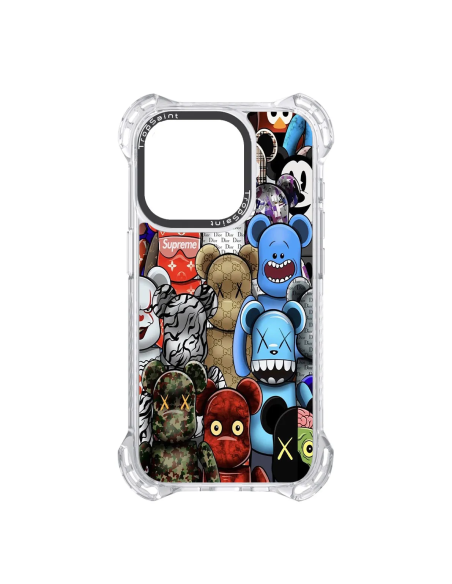 Coque Personnalisée Trop Saint pour iPhone 14 15 16 Pro Max Motif Bearbrick