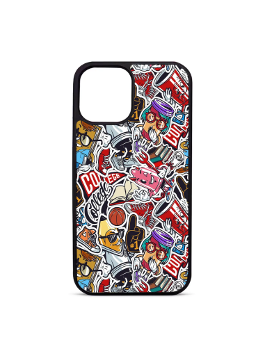 Coque Personnalisée Trop Saint pour iPhone 14 15 16 Pro Max Street Art Collage