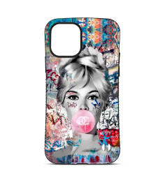 Coque Personnalisée Trop Saint pour iPhone 14 15 16 Pro B.B Sur Fond  LV Argent brigitte bardot 2