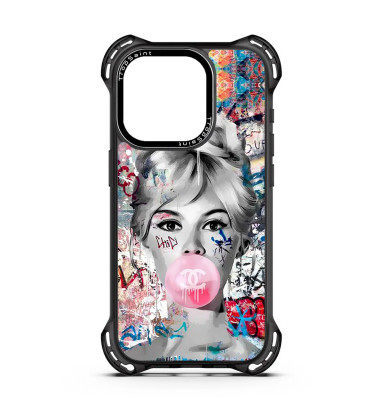 Personalised Case Trop Saint for iPhone 14 15 16 Pro B.B On LV SIlver Background brigitte bardot