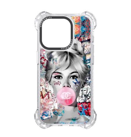 Personalised Case Trop Saint for iPhone 14 15 16 Pro B.B On LV SIlver Background brigitte bardot