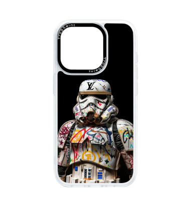 Personalised Case Trop Saint for iPhone 14 15 16 Pro Max Dart Vador Star Wars STreet Art Louis Vuitton