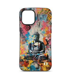 Coque Personnalisée Trop Saint pour iPhone 14 15 16 Pro Max Art Budha Louis Vuitton 2