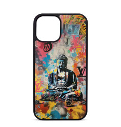 Coque Personnalisée Trop Saint pour iPhone 14 15 16 Pro Max Art Budha Louis Vuitton