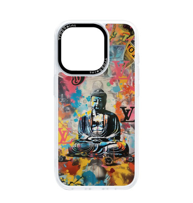 Coque Personnalisée Trop Saint pour iPhone 14 15 16 Pro Max Art Budha Louis Vuitton