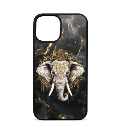 Coque Personnalisée Trop Saint pour iPhone 14 15 16 Pro Max Tattoo Elephant Marbre doré