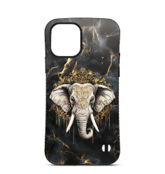 Coque Personnalisée Trop Saint pour iPhone 14 15 16 Pro Max Tattoo Elephant Marbre doré 2