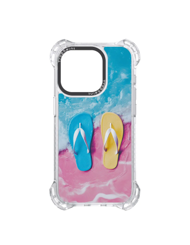 Coque Personnalisée Trop Saint pour iPhone 14 15 16 Pro Max TONGS RÊVE D'ÉTÉ