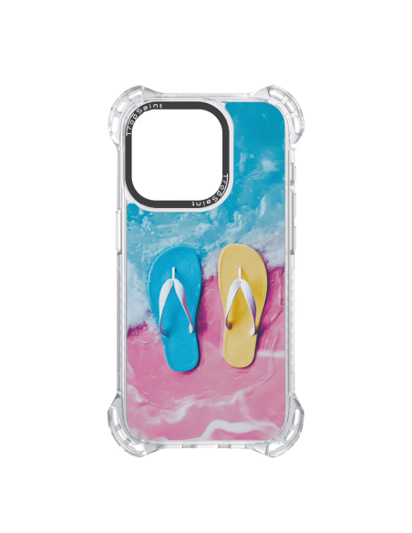 Coque Personnalisée Trop Saint pour iPhone 14 15 16 Pro Max TONGS RÊVE D'ÉTÉ