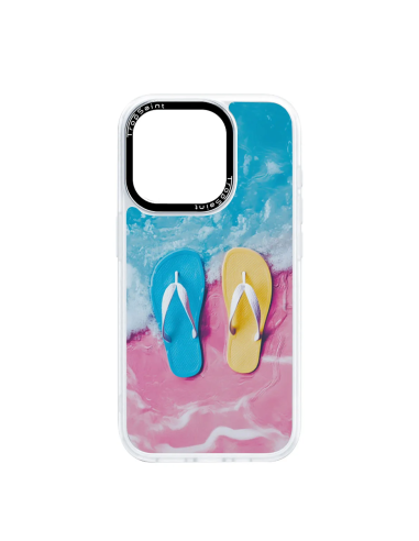 Coque Personnalisée Trop Saint pour iPhone 14 15 16 Pro Max TONGS RÊVE D'ÉTÉ