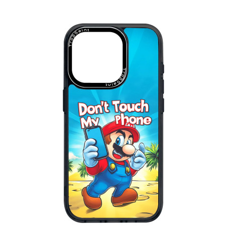 Personalised Case Trop Saint for iPhone 14 15 16 Pro Max Super Mario Don't Touch My Phone