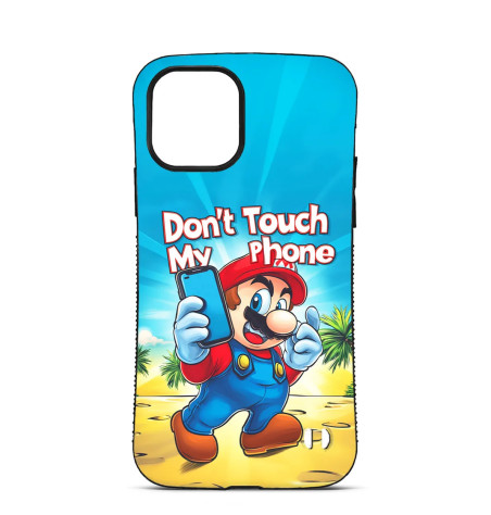 Coque Personnalisée Trop Saint pour iPhone 14 15 16 Pro Max Super Mario Don't Touch My Phone