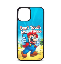 Coque Personnalisée Trop Saint pour iPhone 14 15 16 Pro Max Super Mario Don't Touch My Phone