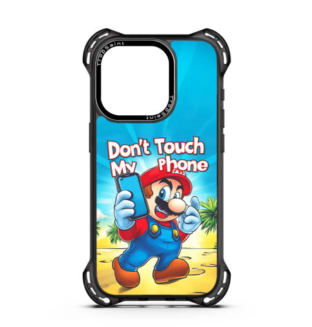 Personalised Case Trop Saint for iPhone 14 15 16 Pro Max Super Mario Don't Touch My Phone