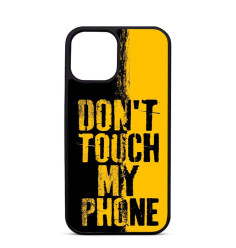 Personalised Case Trop Saint for iPhone 14 15 16 Pro Max Black and Yellow Dont Touch My Phone