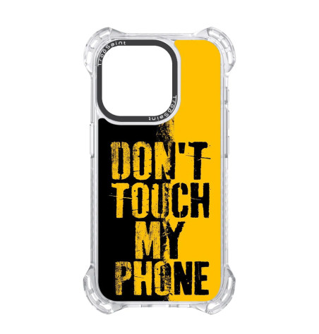 Personalised Case Trop Saint for iPhone 14 15 16 Pro Max Black and Yellow Dont Touch My Phone