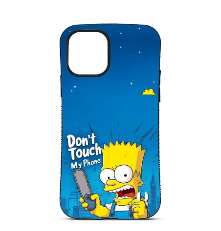 Personalised Case Trop Saint for iPhone 14 15 16 Pro Max Bart Simpson Don't Touch My Phone