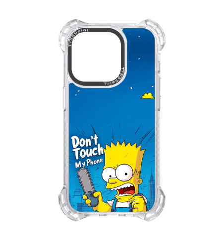 Personalised Case Trop Saint for iPhone 14 15 16 Pro Max Bart Simpson Don't Touch My Phone