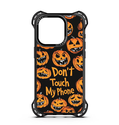 Coque Personnalisée Trop Saint pour iPhone 14 15 16 Pro Max Helloween Don't Touch My Phone