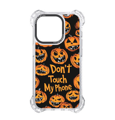 Coque Personnalisée Trop Saint pour iPhone 14 15 16 Pro Max Helloween Don't Touch My Phone