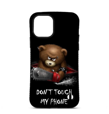 Personalised Case Trop Saint for iPhone 14 15 16 Pro Max Chainsaw Bear Don't Touch My Phone
