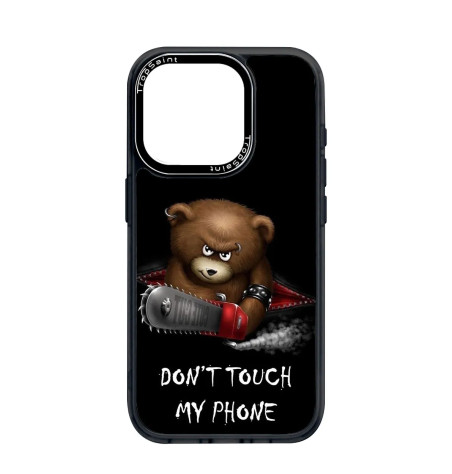 Personalised Case Trop Saint for iPhone 14 15 16 Pro Max Chainsaw Bear Don't Touch My Phone