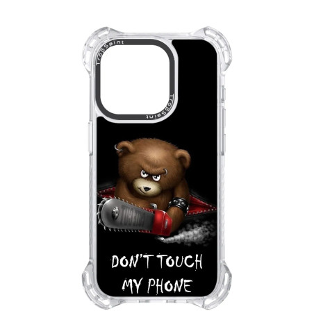 Personalised Case Trop Saint for iPhone 14 15 16 Pro Max Chainsaw Bear Don't Touch My Phone