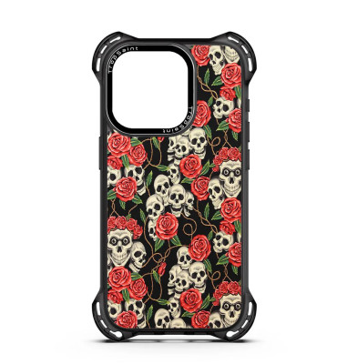 Coque Personnalisée Trop Saint pour iPhone 14 15 16 Pro Max Coco Tête de mort avec Fleurs