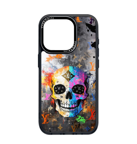 Personalised Case Trop Saint for iPhone 14 15 16 Pro Max Street Art Skull Louis Vuitton