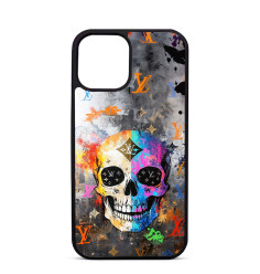 Coque Personnalisée Trop Saint pour iPhone 14 15 16 Pro Max Tête de Mort Louis Vuitton