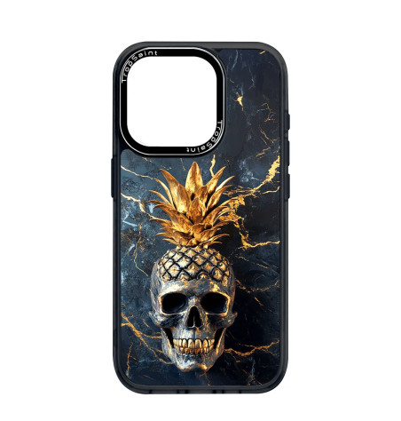 Personalised Case Trop Saint for iPhone 14 15 16 Pro Max Skull Pineapple Golden Marble