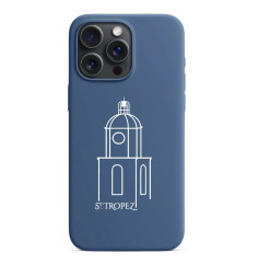 Personalised Blue Silicone Case for iPhone |Saint Tropez Bell Tower