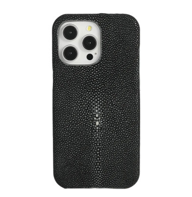 Coque Grise Foncée en Galuchat pour iPhone | Trop Saint