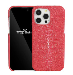 Coque Rouge en Galuchat pour iPhone | Trop Saint