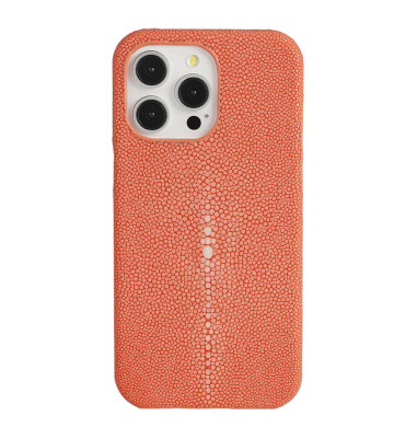 Coque Orange en Galuchat pour iPhone | Trop Saint