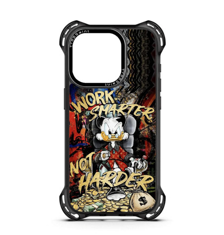 Coque Personnaliseé pour iPhone 16 15 14 Pro Max Picsou McDuck - Work Smarter Not Harder