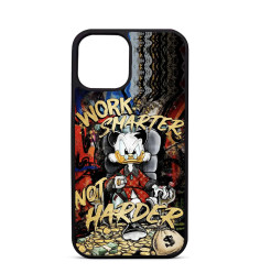Coque Personnaliseé pour iPhone 16 15 14 Pro Max Picsou McDuck - Work Smarter Not Harder