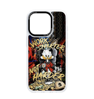 custome made iphone case, work smarter not harder, uncle scrooge case