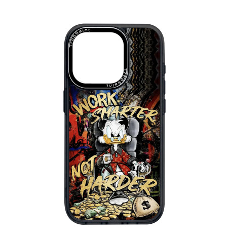 custome made iphone case, work smarter not harder, uncle scrooge case