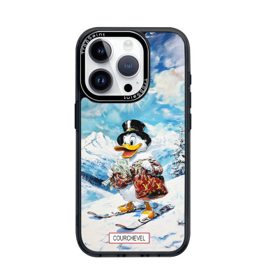 Coque sur mesure pour iPhone 16 15 14 pro Max Oncle Picsou SKI Courchevel louis vuitton