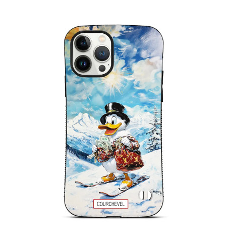 Coque sur mesure pour iPhone 16 15 14 pro Max Oncle Picsou SKI Courchevel louis vuitton