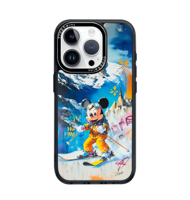 Coque sur mesure pour iPhone 16 15 14 pro Max Mickey Mouse SKI Courchevel louis vuitton