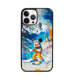 Coque sur mesure pour iPhone 16 15 14 pro Max Mickey Mouse SKI Courchevel louis vuitton