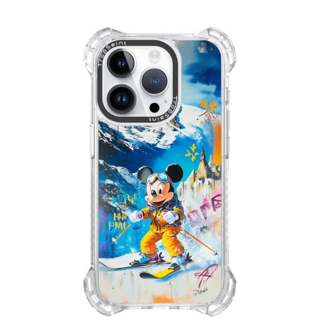 Coque sur mesure pour iPhone 16 15 14 pro Max Mickey Mouse SKI Courchevel louis vuitton
