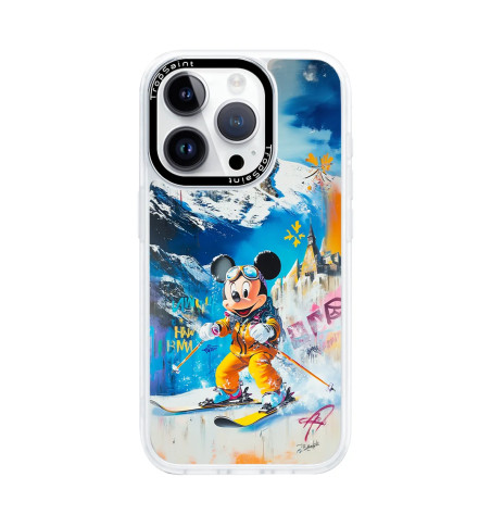Coque sur mesure pour iPhone 16 15 14 pro Max Mickey Mouse SKI Courchevel louis vuitton