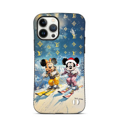Coque sur mesure pour iPhone 16 15 14 pro Max Mickey and Minnie Mouse SKI Courchevel louis vuitton 2