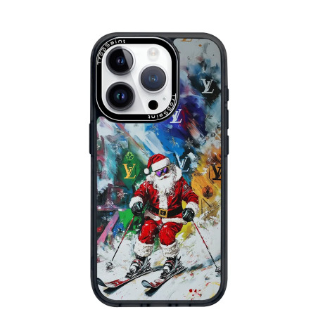 Coque sur mesure pour iPhone 16 15 14 pro Max SANTA SKI Courchevel louis vuitton