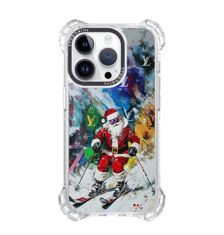 Coque sur mesure pour iPhone 16 15 14 pro Max SANTA SKI Courchevel louis vuitton