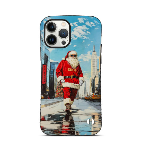 Coque sur mesure pour iPhone 16 15 14 pro Max Père Noël SKI New York Gucci